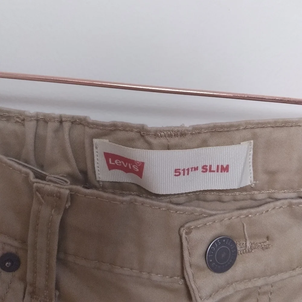 Levi's Men's 511 Slim Khaki Tan Adjustable Waist Casual Pants Size 29 x 31 - Picture 5 of 14